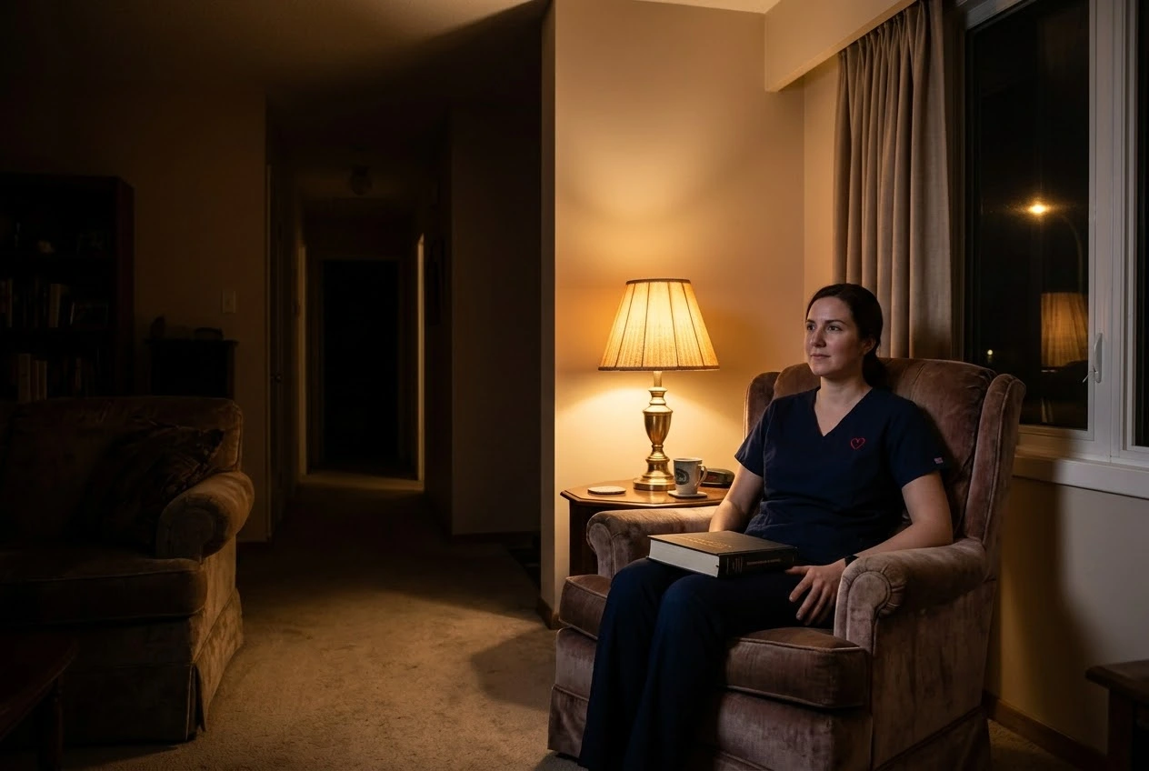 A caregiver providing overnight care so a family caregiver can rest